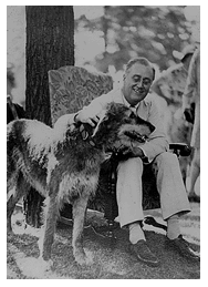 Roosevelt and dog.